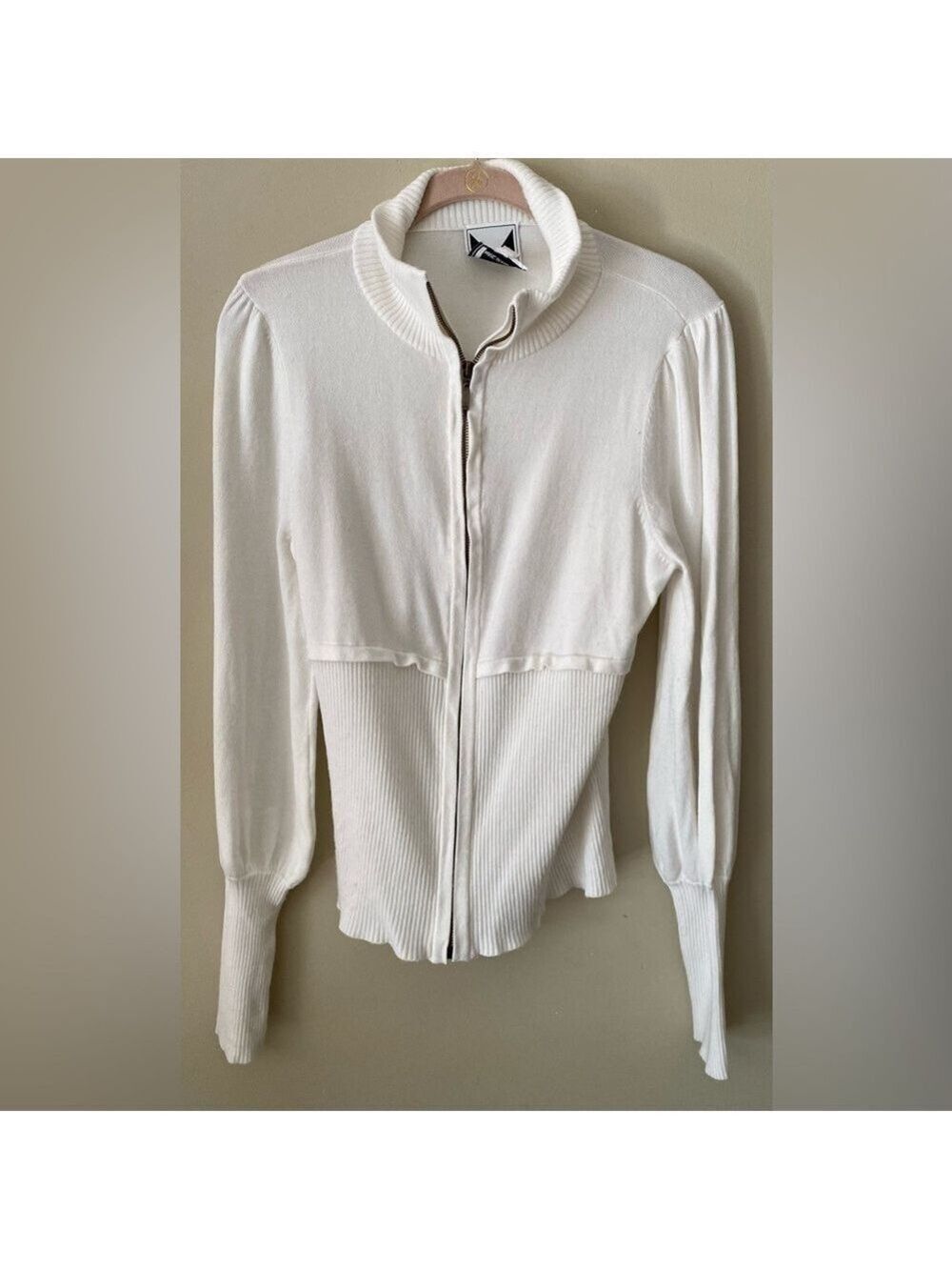 Marc Bouwer Elegant White Knit Cardigan M
